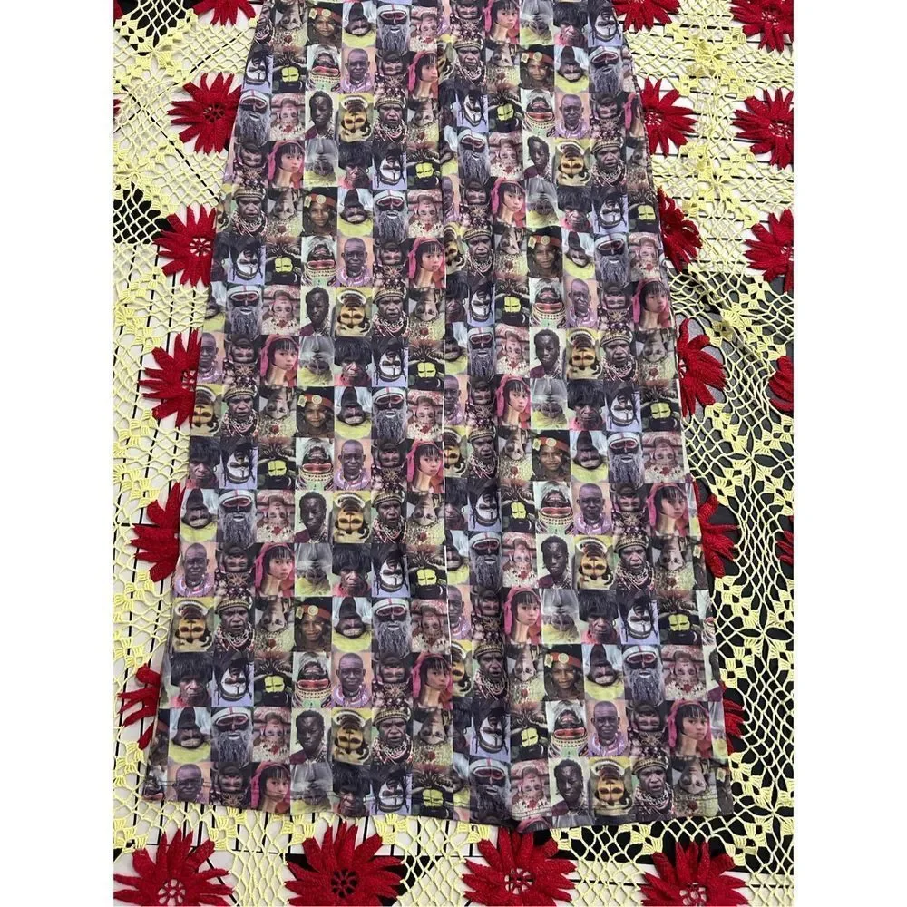 Vintage rare le chateau Y2k around the world faces maxi dress L - Picture 6 of 16